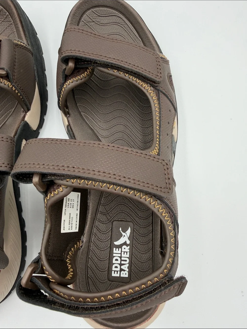 NWT Eddie Bauer Anchor Brown Sport Sandals Men’s Size 9M  Comfort Outdoor Hiking
